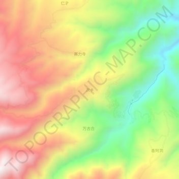 Mapa topográfico Cika, altitud, relieve
