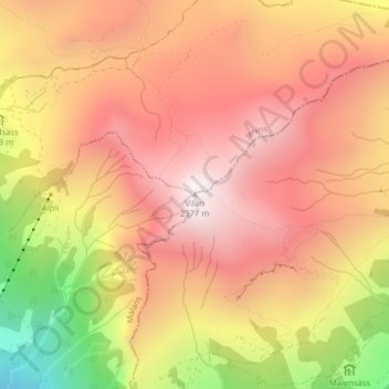 Mapa topográfico Vilan, altitud, relieve