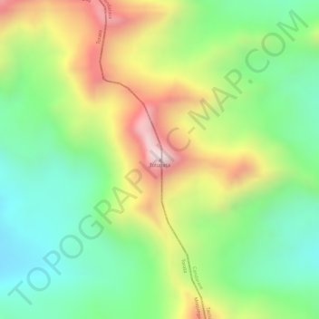 Mapa topográfico Tutupaca, altitud, relieve
