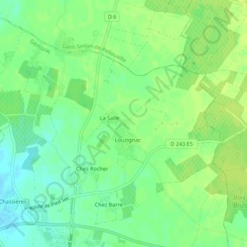 Mapa topográfico La Barre, altitud, relieve