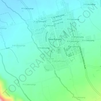 Mapa topográfico Purok 4, Poblacion, altitud, relieve