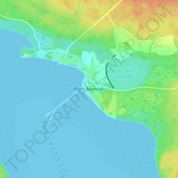 Mapa topográfico Port-Menier, altitud, relieve