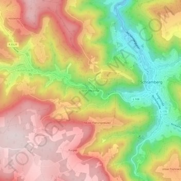 Mapa topográfico Beim Meierhof, altitud, relieve