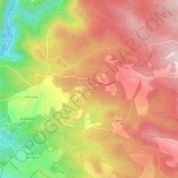 Mapa topográfico Le Lac Bas, altitud, relieve