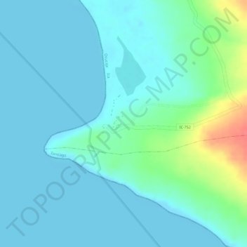Mapa topográfico Punta Lomitas, altitud, relieve