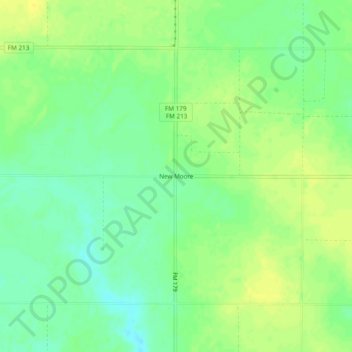 Mapa topográfico New Moore, altitud, relieve