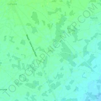 Mapa topográfico Isha, altitud, relieve