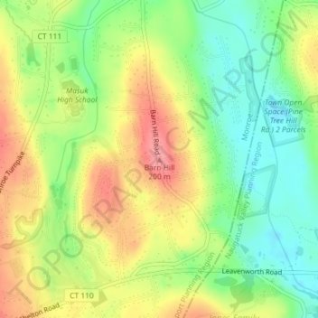 Mapa topográfico Barn Hill, altitud, relieve