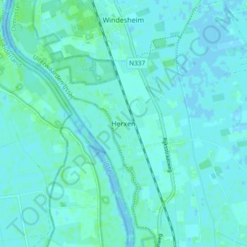 Mapa topográfico Herxen, altitud, relieve