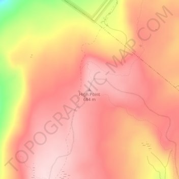 Mapa topográfico High Point, altitud, relieve
