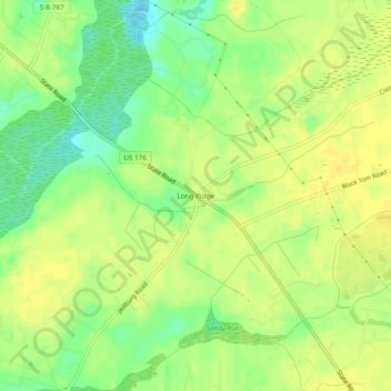 Mapa topográfico Long Ridge, altitud, relieve