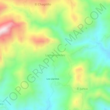 Mapa topográfico Lomas Verdes, altitud, relieve