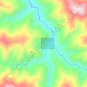 Mapa topográfico Penney, altitud, relieve