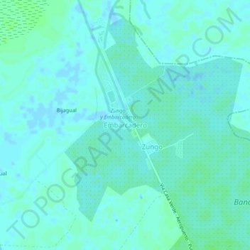 Mapa topográfico Embarcadero, altitud, relieve