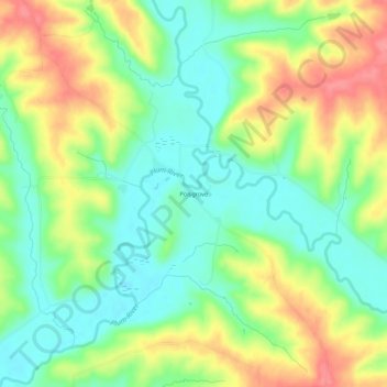 Mapa topográfico Polsgrove, altitud, relieve