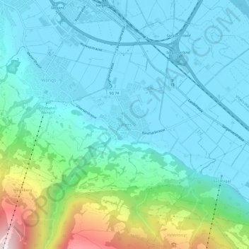 Mapa topográfico Vilters, altitud, relieve