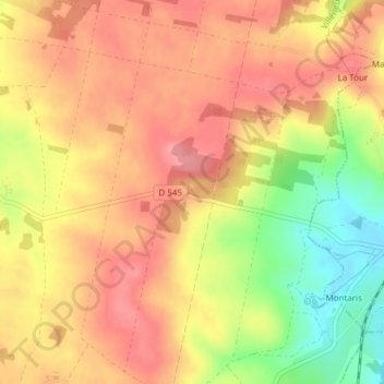 Mapa topográfico Le Causse, altitud, relieve