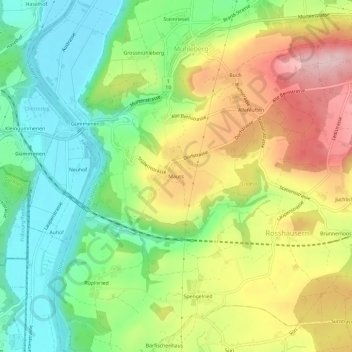 Mapa topográfico Mauss, altitud, relieve
