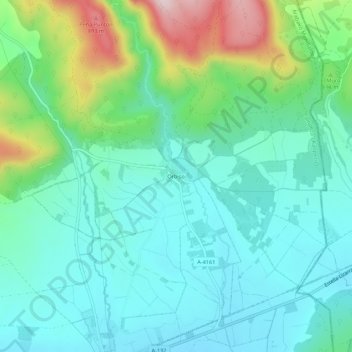 Mapa topográfico Orbiso, altitud, relieve