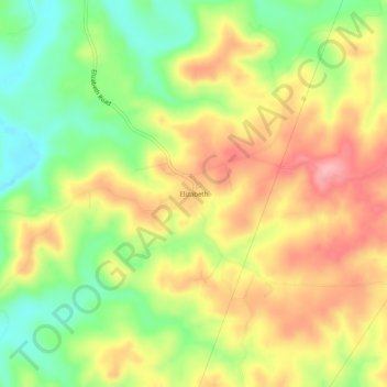 Mapa topográfico Elizabeth, altitud, relieve
