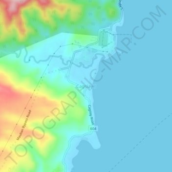 Mapa topográfico Cagsiay I, altitud, relieve