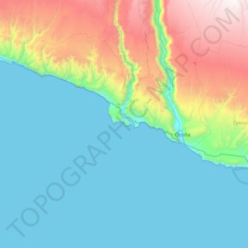 Mapa topográfico Las Mellizas, altitud, relieve