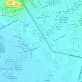 Mapa topográfico C, altitud, relieve