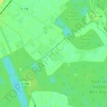Mapa topográfico Le Parc, altitud, relieve