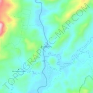 Mapa topográfico Bonehau, altitud, relieve
