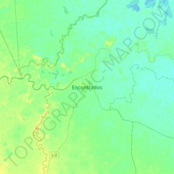 Mapa topográfico Encontrados, altitud, relieve