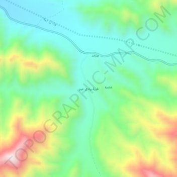 Mapa topográfico قرية وادي عرم, altitud, relieve