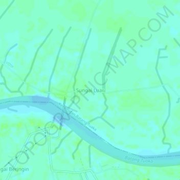 Mapa topográfico Sungai Luar, altitud, relieve