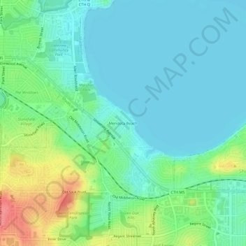 Mapa topográfico Mendota Beach, altitud, relieve