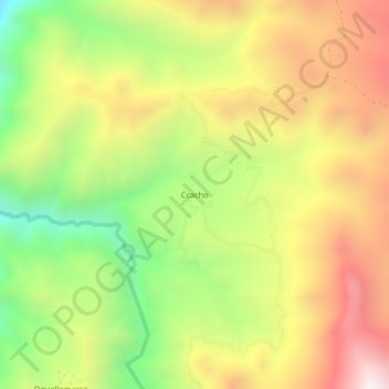 Mapa topográfico Ccacho, altitud, relieve