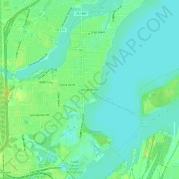 Mapa topográfico Willow Beach, altitud, relieve