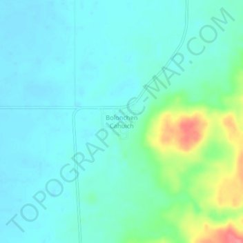 Mapa topográfico Bolonchen Cahuich, altitud, relieve