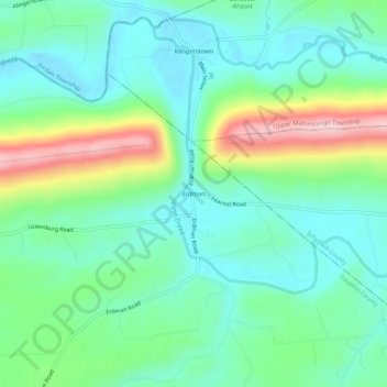 Mapa topográfico Erdman, altitud, relieve