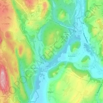 Mapa topográfico Andert, altitud, relieve