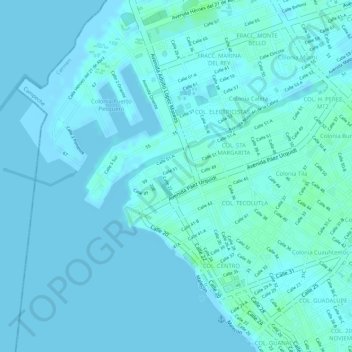 Mapa topográfico COL. PALLAS, altitud, relieve
