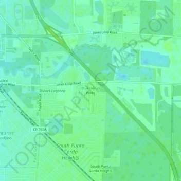 Mapa topográfico Blue Heron Pines, altitud, relieve