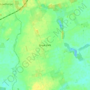 Mapa topográfico Great Kelk, altitud, relieve