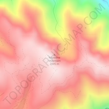 Mapa topográfico Keystone Mountain, altitud, relieve