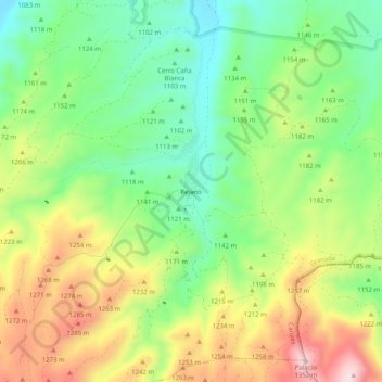 Mapa topográfico Rejano, altitud, relieve