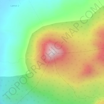 Mapa topográfico Kalisungan, altitud, relieve