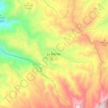 Mapa topográfico la chorrera del Guilque, altitud, relieve