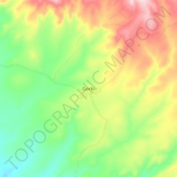 Mapa topográfico Gorki, altitud, relieve