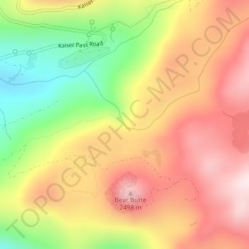 Mapa topográfico Rancheria Falls, altitud, relieve