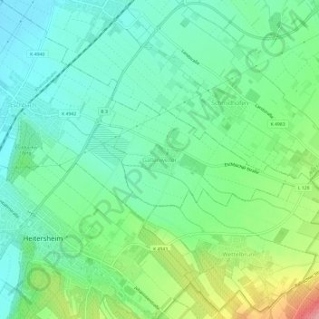 Mapa topográfico Gallenweiler, altitud, relieve