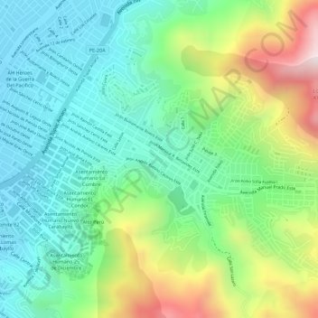 Mapa topográfico 5Q, altitud, relieve