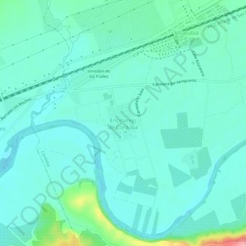 Mapa topográfico Encinarejo de Córdoba, altitud, relieve